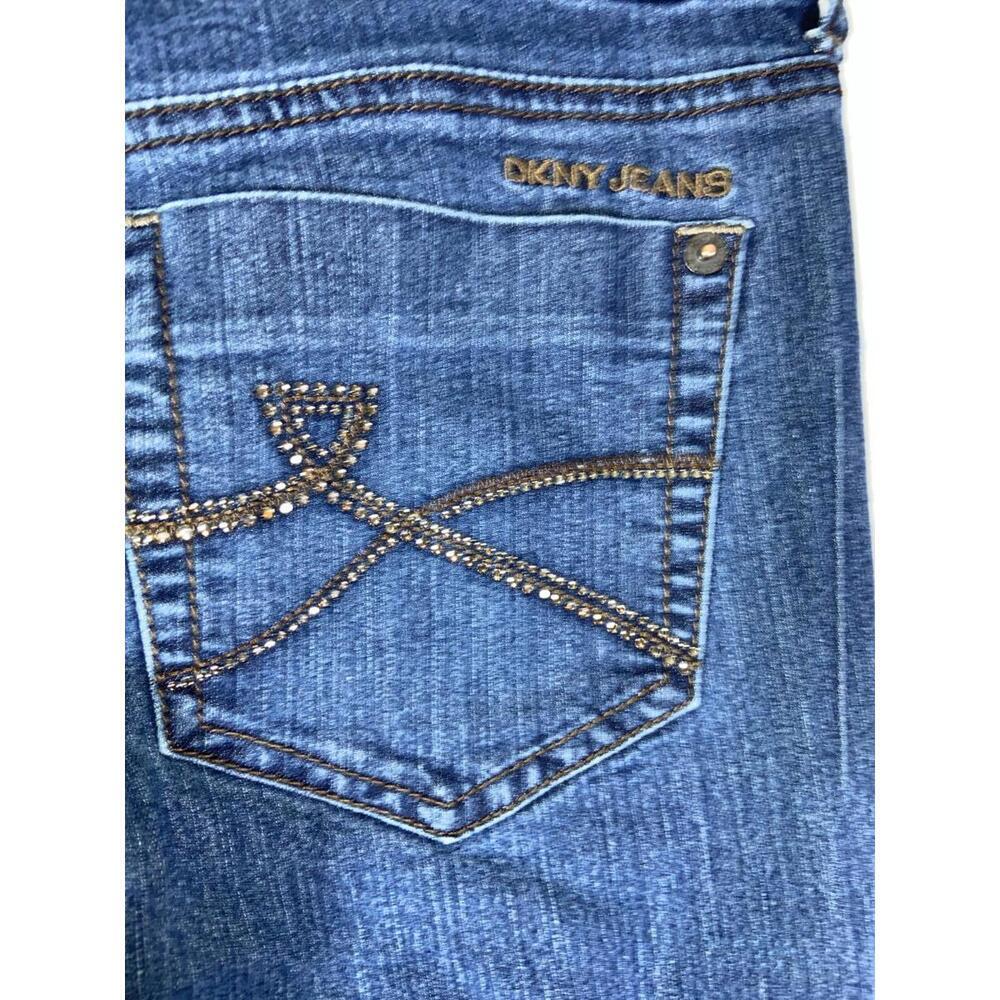 90s DKNY Soho Jeans Denim Boot Cut Mid Rise Dark Wash Blue Sz 4 31 x 31 - Picture 8 of 12